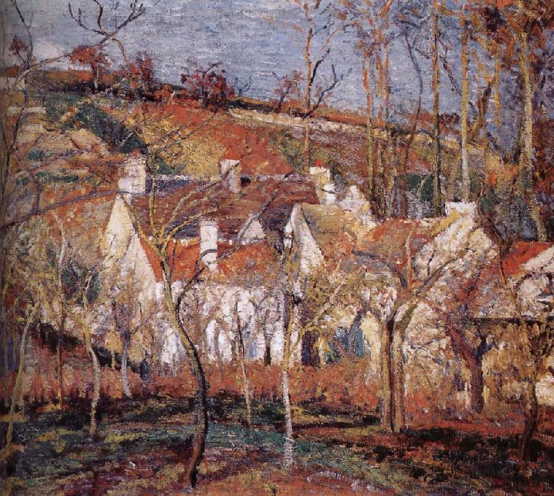 Camille Pissarro Red roof house Spain oil painting art
